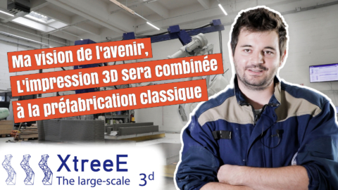 L’impression 3D avec un bras robotisé  et encre bi-composant/ Alban Mallet, XTreeE 